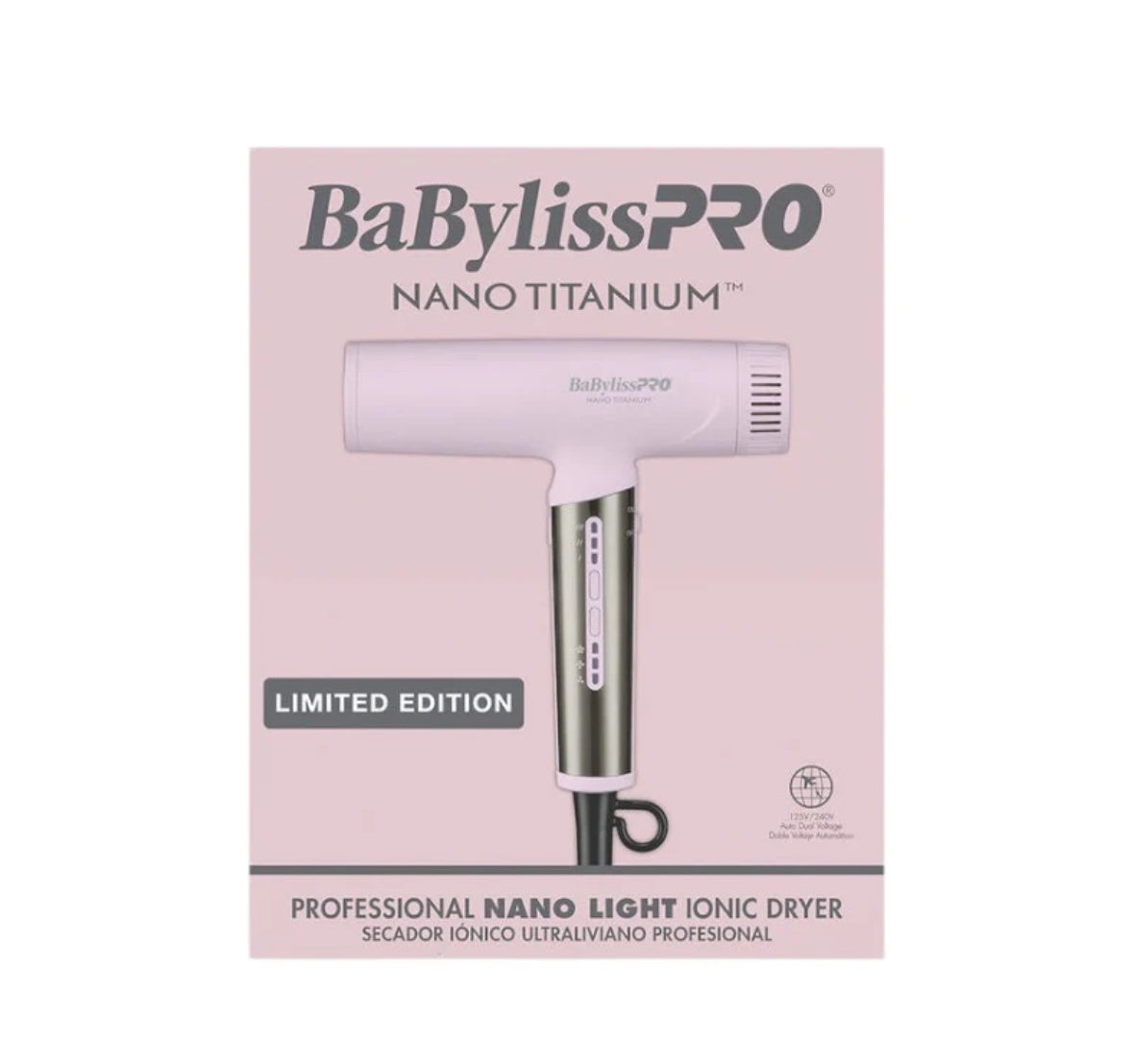 BaBylissPRO Limited Edition Nano Titanium Nano Light Ionic Dryer - Pink