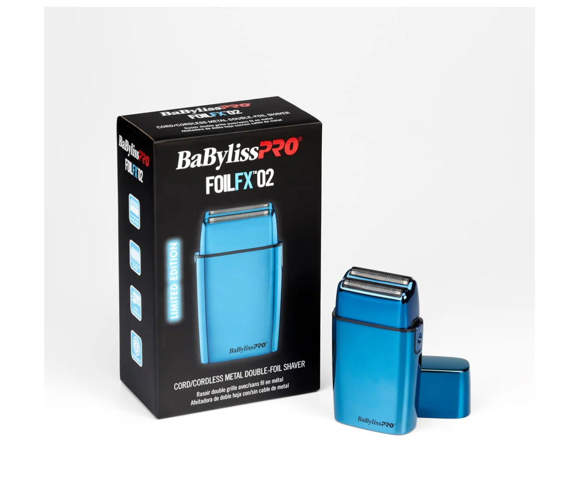 BabylissPRO FoilFx02 Blue Metal Shaver