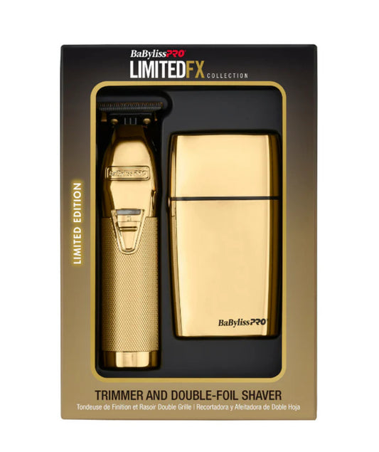 BaBylissPRO LimitedFX Collection Trimmer and Double-Foil Shaver Gold