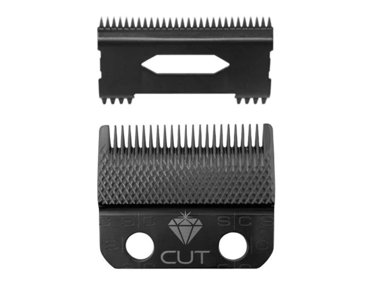 StyleCraft Diamond Cut Fixed Clipper Blade w/ Shallow 2.0 Moving Cutter Set