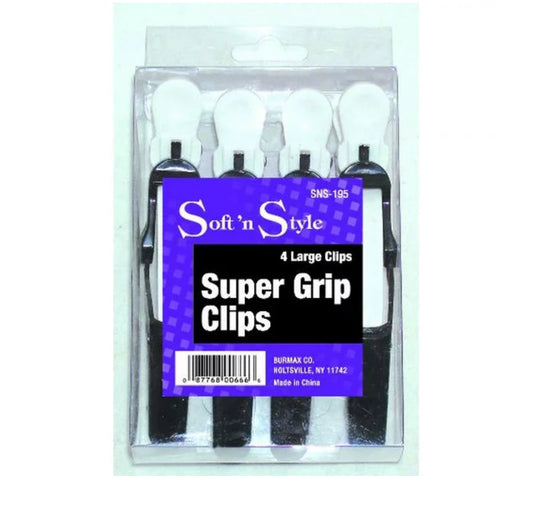 Soft N Style Super Grip Clips Set of 4 Professional Hair Clips