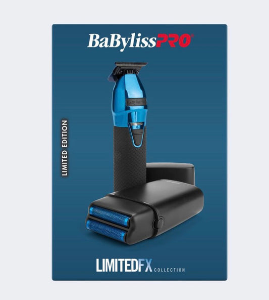 BaBylissPRO LimitedFX Black & Blue Trimmer & Double-Foil Shaver Set