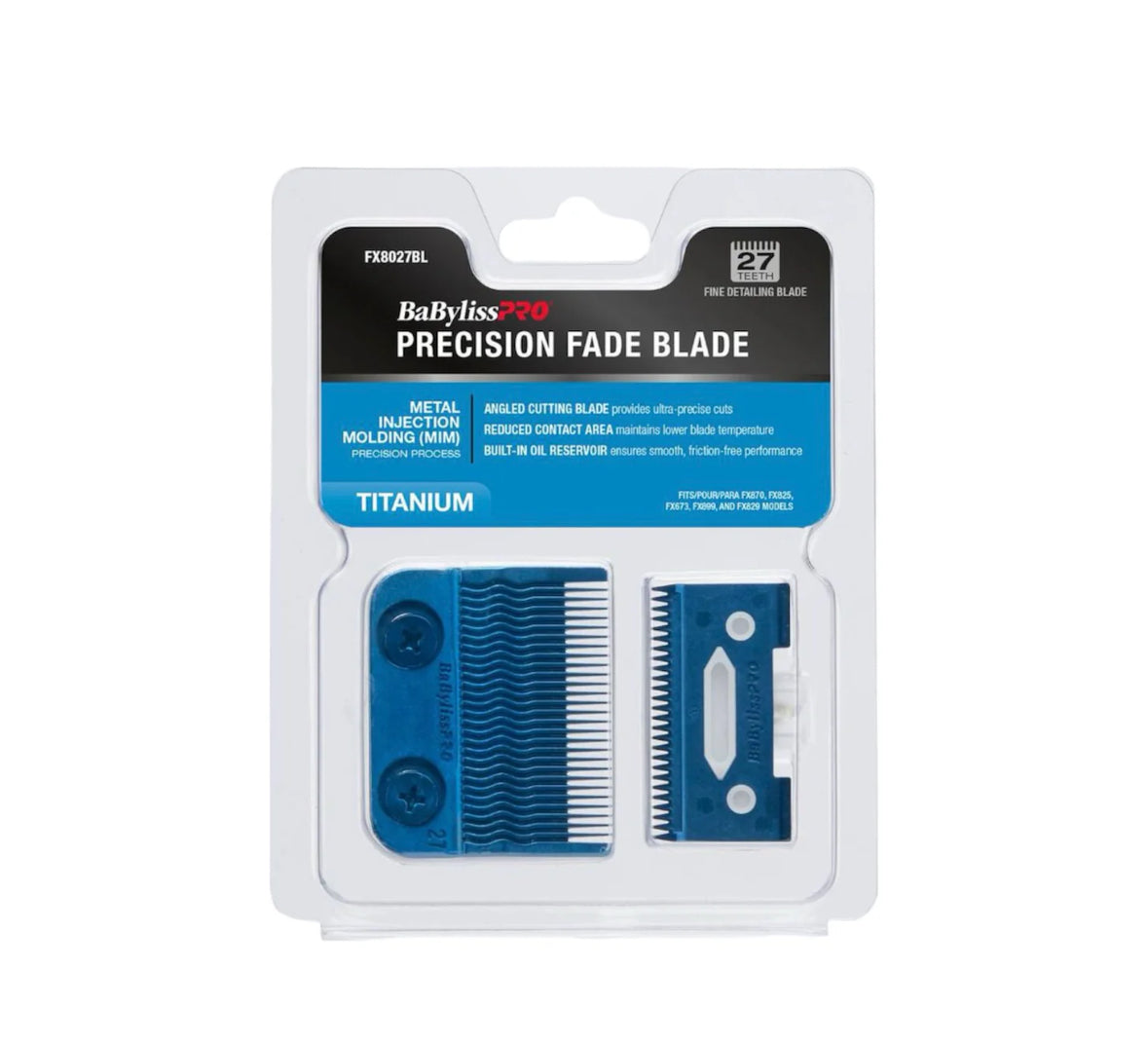 BabylissPro Blue Titanium Metal-Injection Molded Precision Fade Blade