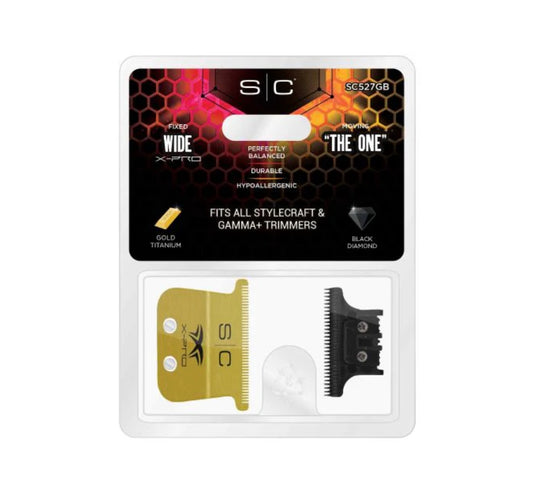 Stylecraft Fixed X-Pro Gold Titanium Wide Trimmer Blade With Black Diamond Carbon DLC Blades