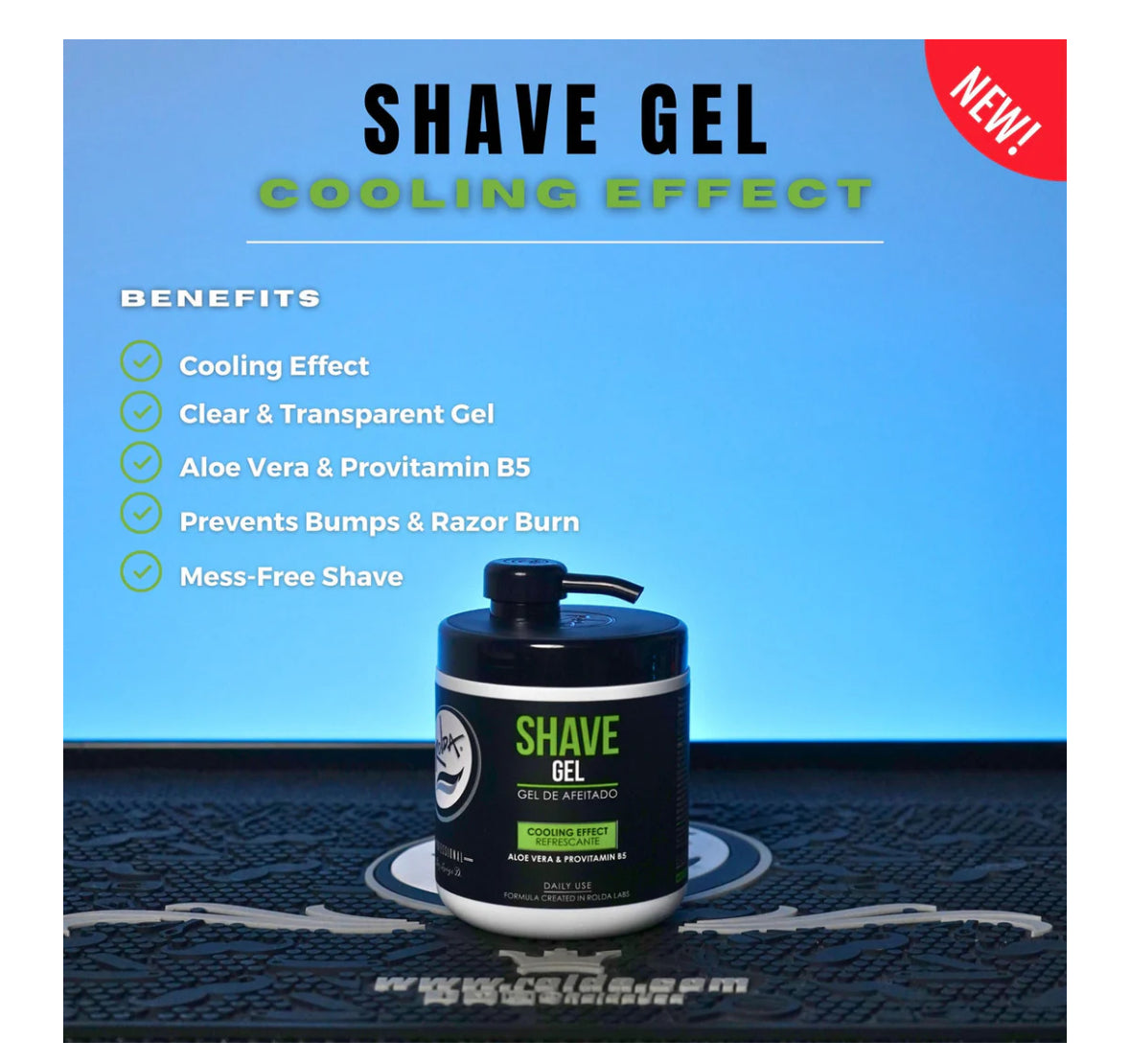 Rolda Shave Gel Cooling Effect w/ Aloe Vera & Provitamin B5 (17.63oz/500g)