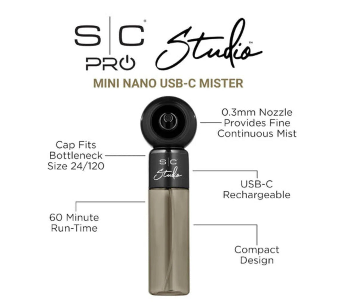 StyleCraft Studio 4oz Mini Nano USB-C Mister