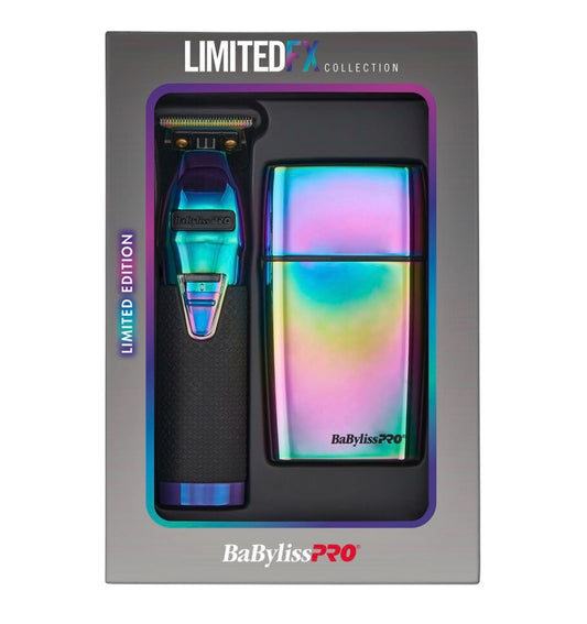 BABYLISSPRO LIMITEDFX IRIDESCENT TRIMMER AND DOUBLE-FOIL SHAVER GIFT SET
