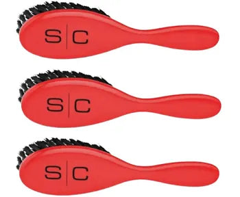 STYLECRAFT red FRESH CUT FADE & CLEANING BARBER BRUSH (3-PACK SET)